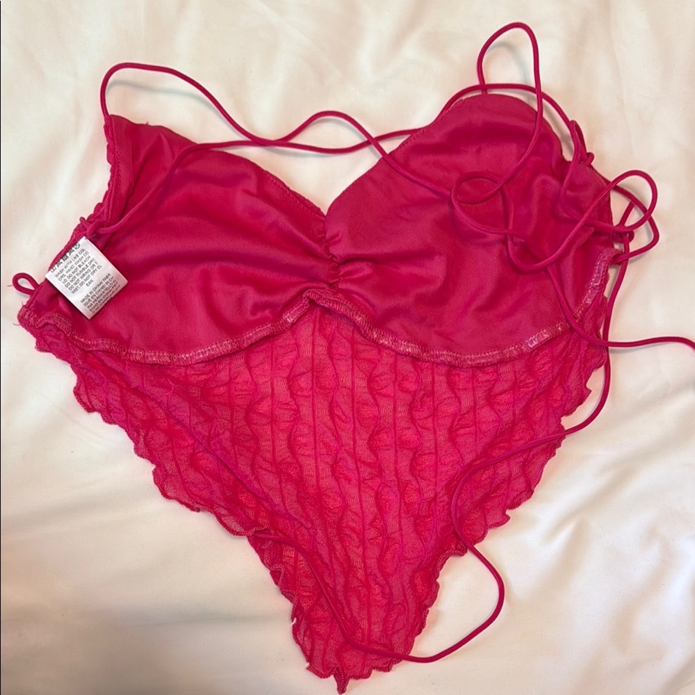 Pink Backless Cropped Top - Picture 2 of 2